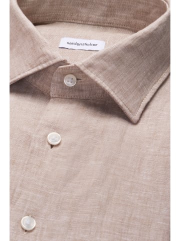 Seidensticker Leinenhemd Regular in Beige