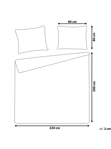 Beliani 3-tlg Bettwäsche-Set AVONDALE in Grau