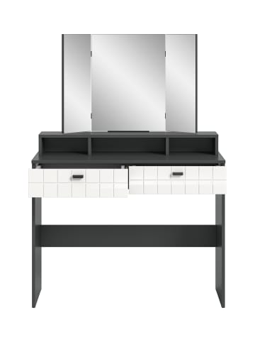 xonox.home Schminktisch mit Spiegel in anthrazit /weiß HG  - (B) 100 x (H) 142 x (T) 42