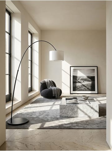 KADIMA DESIGN Couchtisch MONOBLOC 60x30x60 cm Hochglanz mit Marmor Optik Weiß in Grau