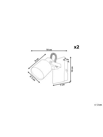 Beliani 2er-Set Spots BONTE in Messing