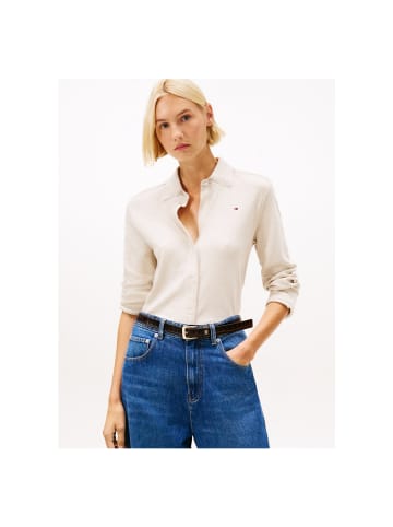 Tommy Hilfiger Langarmbluse in heather oatmilk