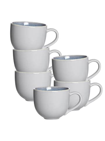 Ritzenhoff & Breker 6er Set Kaffeebecher Skagen Stone 440 ml grau in grau