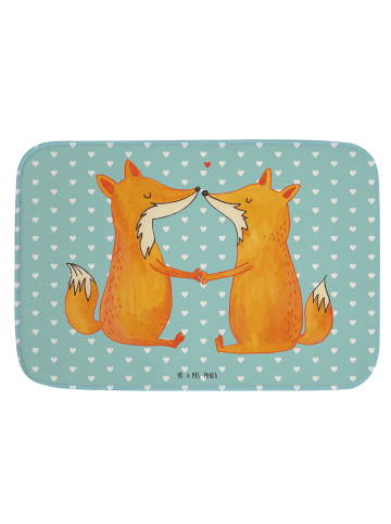 Mr. & Mrs. Panda Badezimmer Matte Füchse Liebe ohne Spruch in Türkis Pastell