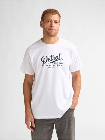 Petrol Industries Bedrucktes Jersey T-Shirt Huracán in Weiß