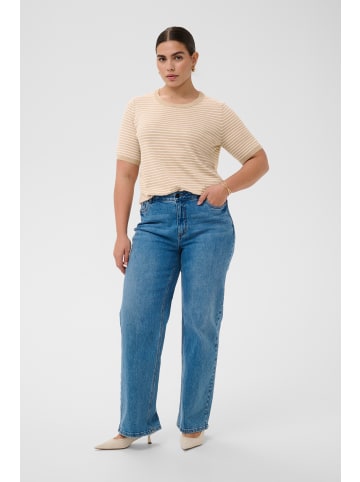 KAFFE curve Strickpullover KClizzy Regular fit in Feather Mel /Chalk Fine Stripe