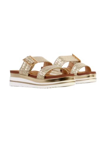 Divine Factory Sandalen mit Keilabsatz Gold