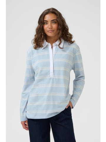 CULTURE Poloshirt CUbejse Oversize fit in Cashmere Blue/White Stripe