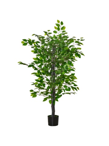 HOMCOM Künstlicher Ficusbaum in Grün 15L x 15B x 135H cm