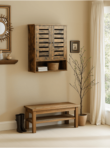 VASAGLE Hängeschrank Hanis in Braun - (B)20 x (H)70 x (T)60 cm