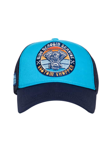 King Kerosin King Kerosin Trucker Cap Custom Chopper in blau