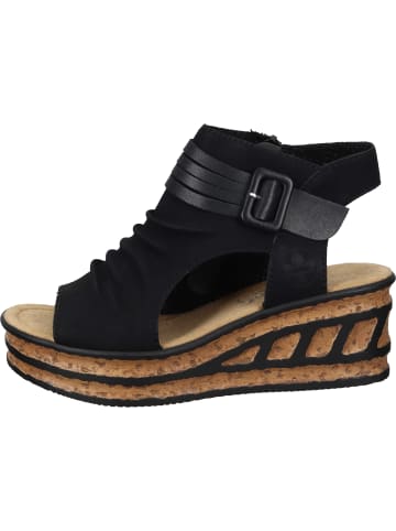 rieker Komfort-Sandalen in schwarz/schwarz