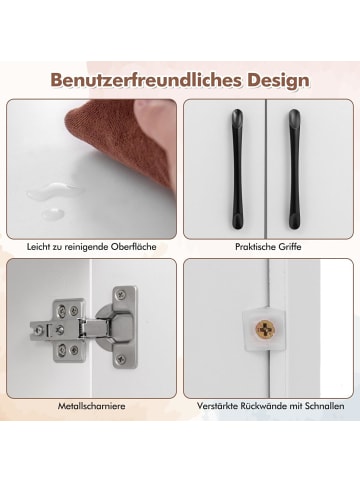 COSTWAY TV Schrank hängend 108 x 33 x 30,5 cm in Weiß