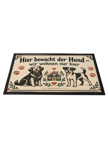 Mr. & Mrs. Panda Fußmatte Hund ländlich Design mit Spruch in Weiß