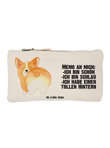 Mr. & Mrs. Panda Schminktasche Corgi Po mit Spruch in Weiß