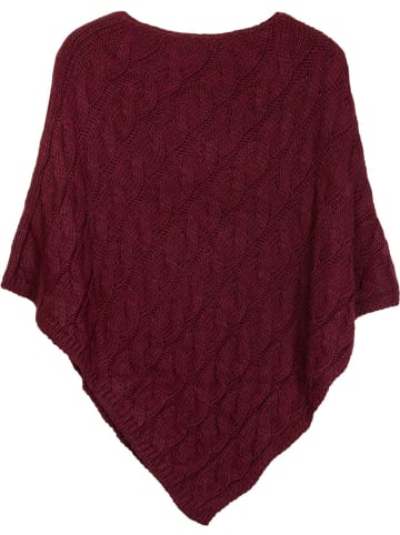 styleBREAKER Strick Poncho in Bordeaux-Rot