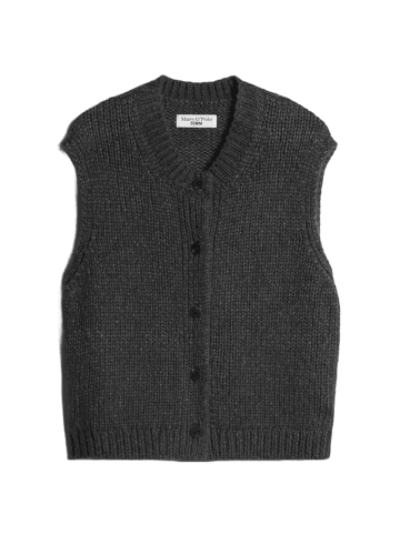Marc O'Polo DENIM Ärmellose Kurzweste mit Knöpfen in Dark Grey Melange