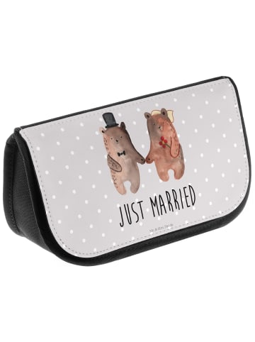 Mr. & Mrs. Panda toilettenbeutel Bär Heirat mit Spruch in Grau Pastell