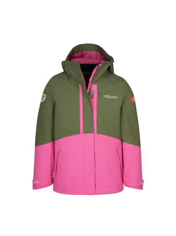 Trollkids 3 in 1 Jacke Skanden in dusky olive/light magenta