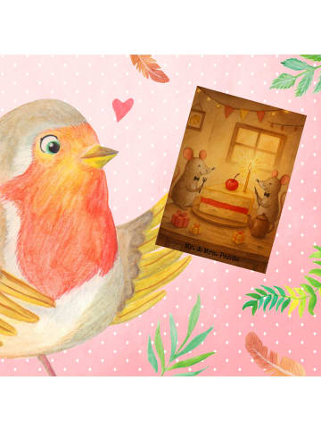 Mr. & Mrs. Panda Grußkarte Mäuse Kuchen Design ohne Spruch in Weiß