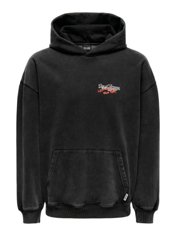 Only&Sons Hoodie Locker geschnittener Kapuzenpullover in Schwarz