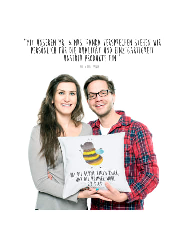 Mr. & Mrs. Panda Kuschelkissen Hummel flauschig mit Spruch in Weiß
