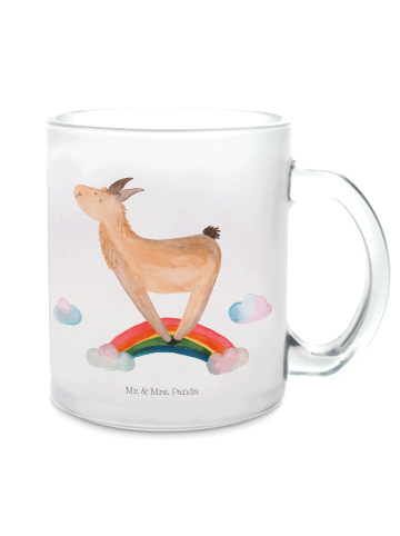 Mr. & Mrs. Panda Glühweinbecher Lama Regenbogen ohne Spruch in Transparent