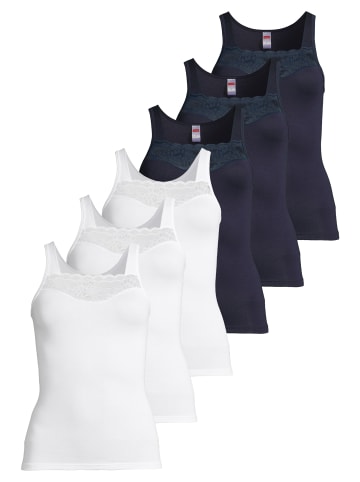 Conta Unterhemd / Top Modal in Weiß / blau