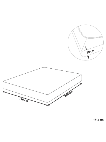 Beliani Bettlaken JANBU in Schwarz - (W) 140 x (H) 30 x (L) 200 cm