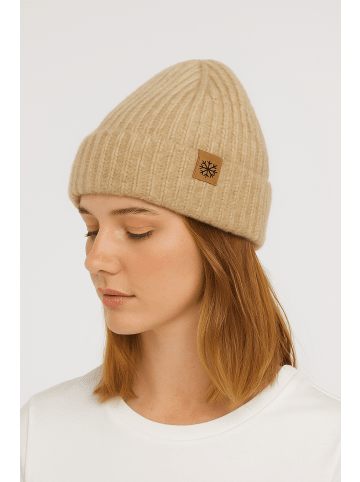 Faera Strickmütze warmes Design in Beige