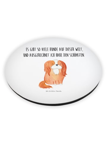 Mr. & Mrs. Panda Rund Magnet Hund Cavalier King Charles Spaniel ... in Weiß