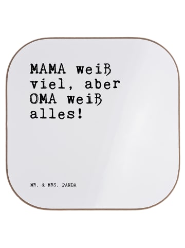 Mr. & Mrs. Panda Flaschenuntersetzer MAMA weiß viel, aber... mit... in Weiß