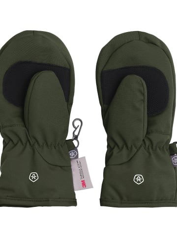 Color Kids Feustling Mittens W. Zipper in Oliv
