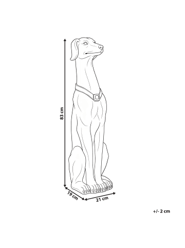 Beliani Gartenfigur CHART in Grau - (W) 21 x (H) 83 x (L) 19 cm