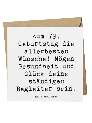 Mr. & Mrs. Panda Einladungskarte Spruch 79. Geburtstag Glückwüns... in Weiß