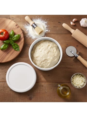 relaxdays 4 x Pizzaballenbox in Weiß - (H)6,5 x Ø 14,5 cm