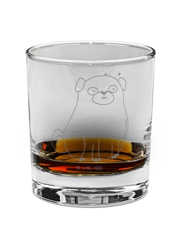 Mr. & Mrs. Panda Whisky Glas Mops ohne Spruch in Transparent