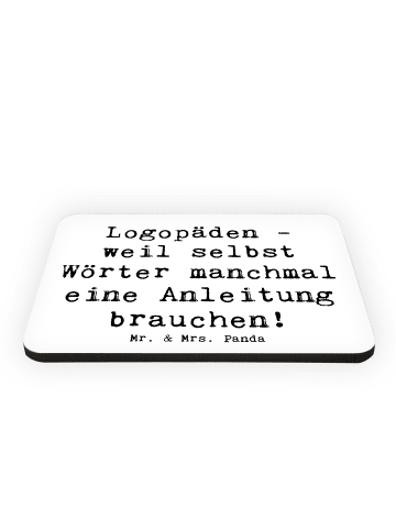 Mr. & Mrs. Panda magnet Spruch Logopädin Helden mit Spruch in Weiß