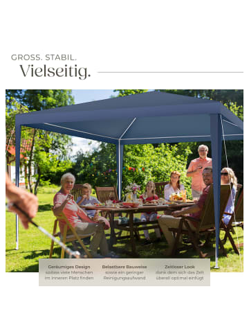 tectake Partyzelt Barinas mit 3 Seitenteilen, wasserdicht, 3x3m