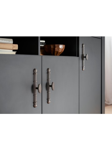 Furn.Design Sideboard grau, Eiche Wotan, Landhaus 200 cm, Kommode mit Soft-Close