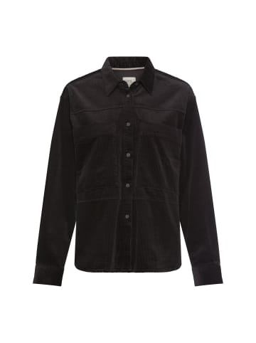 Camel Active Oversize-Bluse mit Hemdkragen in Schwarz