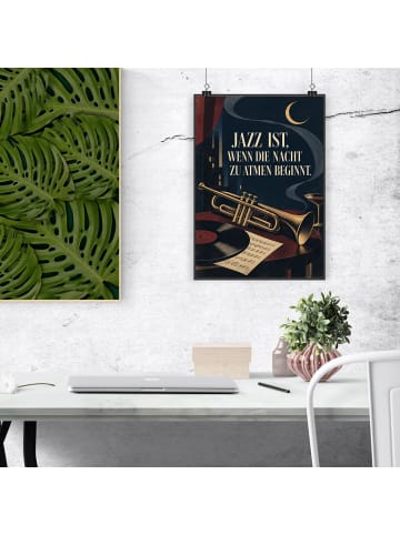 Print Trompete elegant Design mit Spruch in Weiß