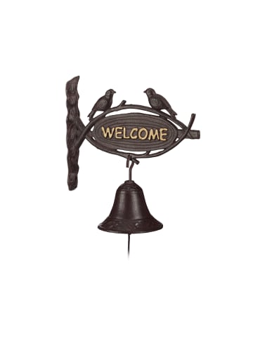 relaxdays 3 x Türglocke "Welcome" in Dunkelbraun