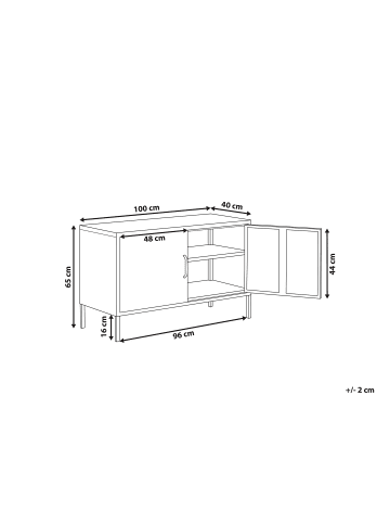 Beliani Büroschrank URIA in Grau - (W) 100 x (H) 65 x (L) 40 cm