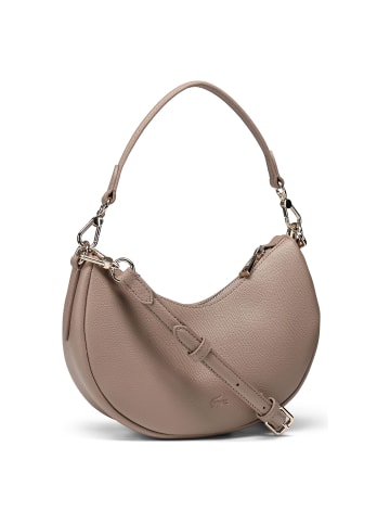 Lacoste Core Essentials Champs Elysees Schultertasche S Leder 24 cm in taupe