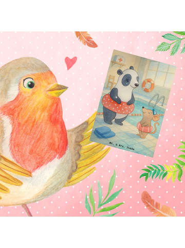 Mr. & Mrs. Panda jubiläumskarte Otter Schwimmen Design ohne Spruch in Weiß