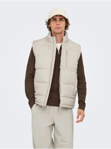 ONLY & SONS Steppweste in Silver Lining
