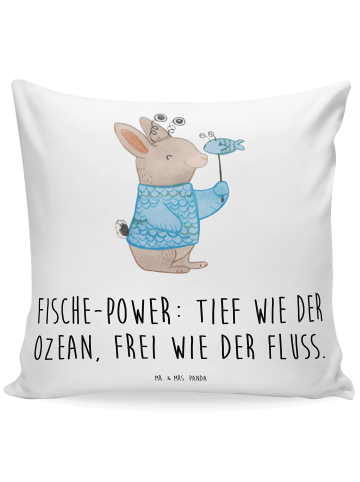 Mr. & Mrs. Panda 40x40 Kissen Fische Astrologie mit Spruch in Weiß