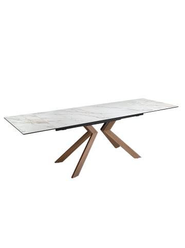 Angel Cerdá Ausziehbarer Esstisch 1120 in Walnuss/Weiß/Schwarz – (B)180 x (T)90 x (H)76 cm