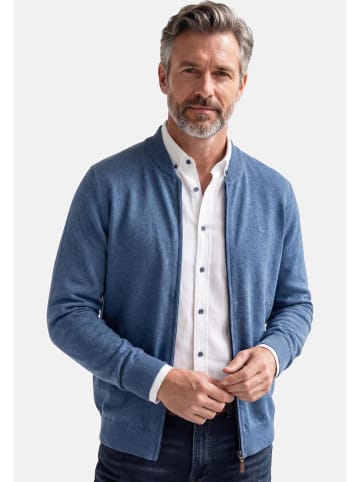 Redmond Strickjacke Basic in Blau / beige